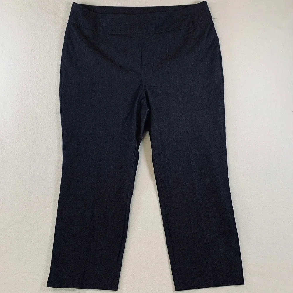 Chico's So Slimming Crop Pants Women's Pull On High Rise Stretch Gray 3 (XL/16)